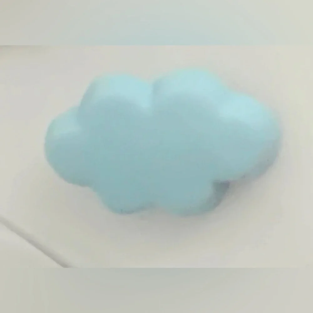 Two Tone Clouds~ Cumulus Fluffy Weather Blue & White Mismatched Meteorology Stud